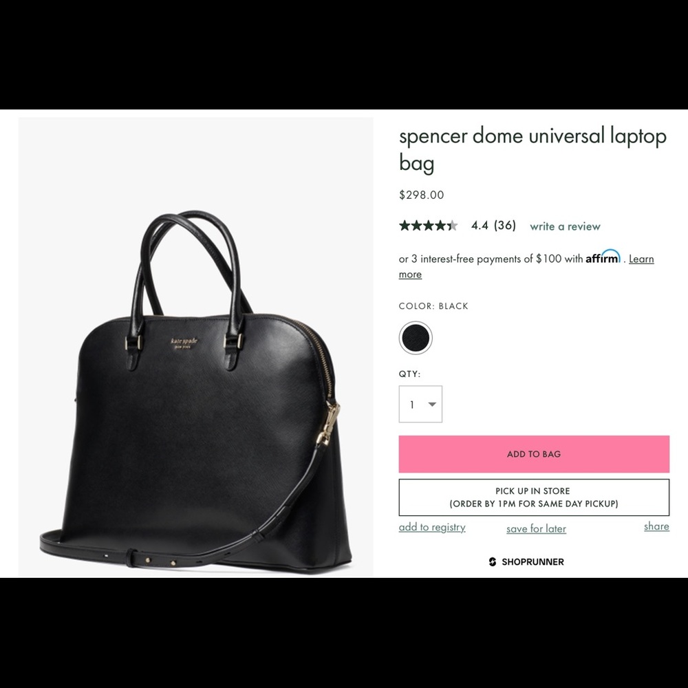 Like NEW Kate Spade Spencer Dome Laptop Bag
